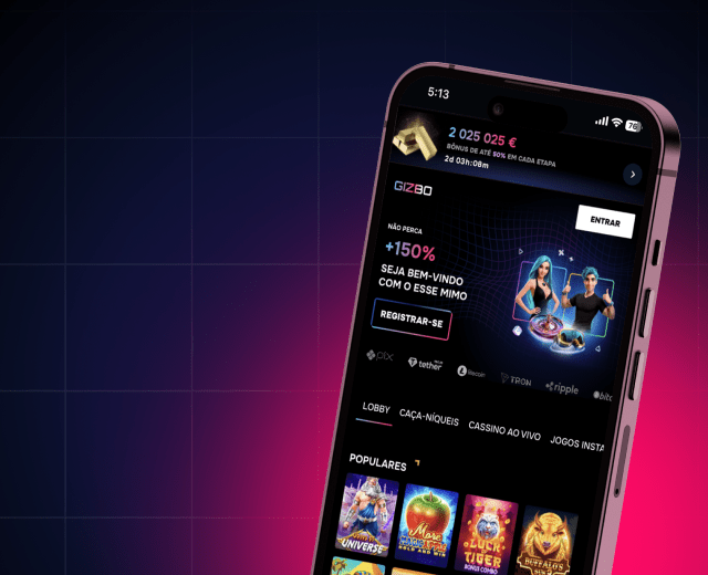 Optimierte Mobilansicht des Gizbo-Casinos auf einem Smartphone